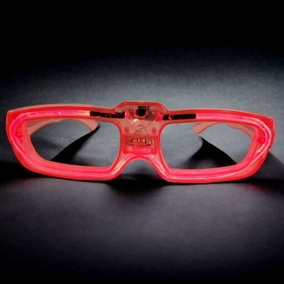 LED Eyewear Set of 2 Light Up Rave Tech Party Red and White - Picture 3 of 8